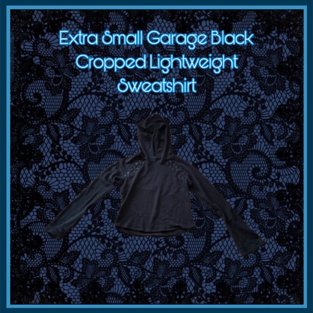 Garage Black Hooded Cropped Sweater